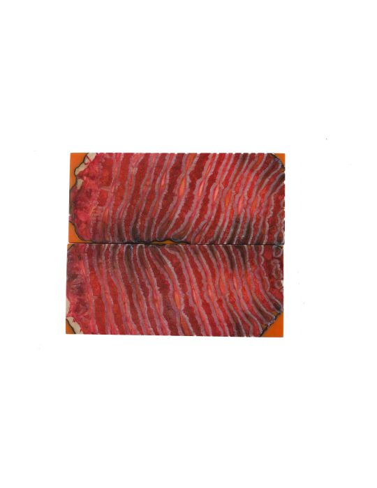 Manche de molaire de mammouth stabilisée ROUGE